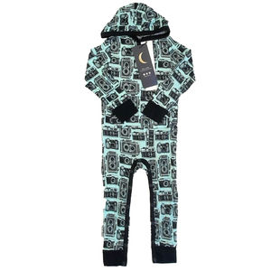 Dream Jamms Boys Aqua | Black Cameras 1-piece Non-footed Pajamas size: 2T